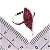 Image 3 : MYANMAR RUBY DIAMOND CUT AND WHITE TOPAZ RING IN 14K WHITE GOLD PLATED OVER 925 STERLING SILVER - SI