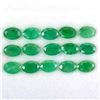 Image 1 : OVAL CUT 6.18 CARATS OF GREEN UNHEATED EMERALD FROM BRAZIL 15 PIECES 6X4 mm - APPRAISED REPLACEMENT 
