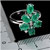 Image 3 : GOOD CLARITY EMERALD RING IN 14K WHITE GOLD PLATED OVER 925 STERLING SILVER - SIZE 8 - APPRAISED REP