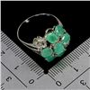Image 3 : EMERALD RING IN 14K WHITE GOLD PLATED OVER 925 STERLING SILVER - SIZE 8 - APPRAISED REPLACEMENT VALU