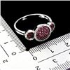 Image 3 : MYANMAR RUBY DIAMOND CUT AND WHITE TOPAZ RING IN 2-TONE BLACK RHODIUM AND 14K WHITE GOLD PLATED OVER