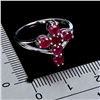 Image 3 : RUBY CROSS SHAPPED RING IN 14K WHITE GOLD PLATED OVER 925 STERLING SILVER - SIZE 8 - APPRAISED REPLA