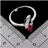 Image 3 : 6X4 mm RUBY RING IN 14K WHITE GOLD PLATED OVER 925 STERLING SILVER - SIZE 7 - APPRAISED REPLACEMENT 