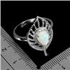 Image 3 : 8X6 mm FIRE OPAL RING IN 14K WHITE GOLD PLATED OVER 925 STERLING SILVER - SIZE 8.5 - APPRAISED REPLA