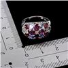 Image 3 : RHODOLITE GARNET AND AQUAMARINE RING IN 14K WHITE GOLD PLATED OVER 925 STERLING SILVER - SIZE 7 - AP