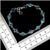 Image 3 : 6 mm ROUND TURQUOISE BRACELET IN 14K WHITE GOLD PLATED OVER 925 STERLING SILVER - 7.5 INCHES LENGTH 