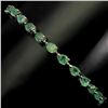 Image 2 : HIGH CLARITY PEAR CUT EMERALD BRACELET IN 14K WHITE GOLD PLATED OVER 925 STERLING SILVER - 6.5 INCHE