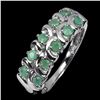 Image 2 : EMERALD RING IN 14K WHITE GOLD PLATED OVER 925 STERLING SILVER - SIZE 7 - APPRAISED REPLACEMENT VALU