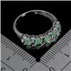 Image 3 : EMERALD RING IN 14K WHITE GOLD PLATED OVER 925 STERLING SILVER - SIZE 7 - APPRAISED REPLACEMENT VALU