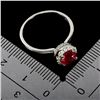 Image 3 : 6 mm ROUND RUBY RING IN 14K WHITE GOLD PLATED OVER 925 STERLING SILVER - SIZE 6 - APPRAISED REPLACEM