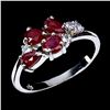 Image 2 : RUBY AND TANZANITE RING IN 14K WHITE GOLD PLATED OVER 925 STERLING SILVER - SIZE 7 - APPRAISED REPLA