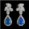 Image 1 : mm PEAR CUT BLUE OPAL EARRINGS IN 14K WHITE GOLD PLATED OVER 925 STERLING SILVER - APPRAISED