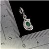 Image 3 : 7X5 mm OVAL EMERALD PENDANT IN 14K WHITE GOLD PLATED OVER 925 STERLING SILVER - APPRAISED REPLACEMEN
