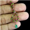 Image 2 : EMERALD, CHROME DIOPSIDE AND RHODOLITE GARNET PENDANT IN 14K ROSE GOLD PLATED OVER 925 STERLING SILV