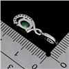 Image 3 : 7X5 mm OVAL EMERALD PENDANT IN 14K WHITE GOLD PLATED OVER 925 STERLING SILVER - APPRAISED REPLACEMEN