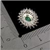 Image 3 : 7X5 mm OVAL EMERALD PENDANT IN 14K WHITE GOLD PLATED OVER 925 STERLING SILVER - APPRAISED REPLACEMEN