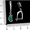 Image 3 : 7X5 mm OVAL CUT DARK GREEN EMERALD EARRINGS IN 14K WHITE GOLD PLATED OVER 925 STERLING SILVER - APPR