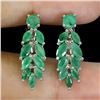Image 2 : MARQUISE CUT EMERALD EARRINGS IN 14K WHITE GOLD PLATED OVER 925 STERLING SILVER - APPRAISED REPLACEM