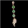 Image 1 : EMERALD PENDANT IN 14K ROSE GOLD PLATED OVER 925 STERLING SILVER - APPRAISED REPLACEMENT VALUE CAD 6