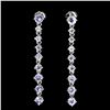 Image 1 : TANZANITE EARRINGS IN 14K WHITE GOLD PLATED OVER 925 STERLING SILVER - APPRAISED REPLACEMENT VALUE C