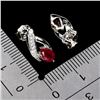 Image 3 : OVAL RUBY EARRINGS IN 14K WHITE GOLD PLATED OVER 925 STERLING SILVER - APPRAISED REPLACEMENT VALUE C