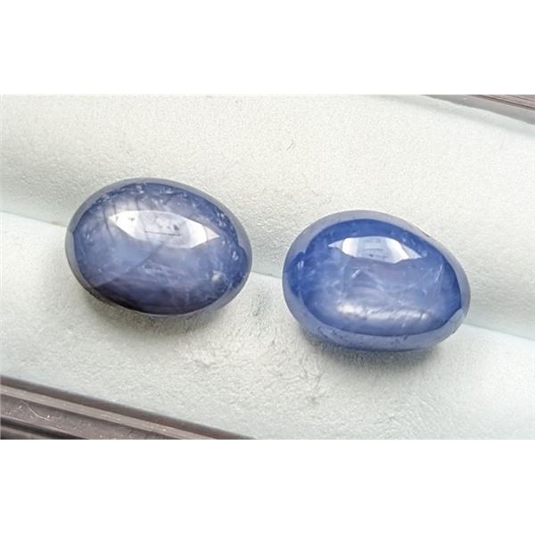 9.51 ct Certified Blue Star Sapphire gemstone Pair ($8,800 Appraisal)