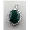 Image 1 : 3.6 ct Certified Silver Emerald gemstone Pendant ($6,685 Appraisal)