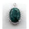 Image 1 : 5.9 ct Certified Silver Emerald gemstone Pendant ($10,890 Appraisal)