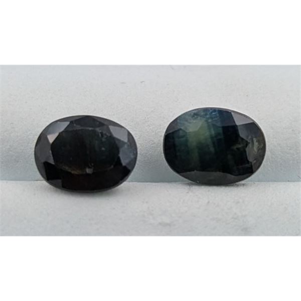 3.85 ct Certified Midnight Sapphire gemstone Pair ($4,620 Appraisal)