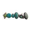 Image 1 : 6 New Polished Amazonite, Chalcedony, Green and Blue Turquoise Rings in Silver Settings - all stampe