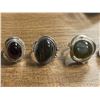 Image 2 : 6 New Polished Labradorite Rings in Silver Settings - all stamped .925 (longest ring is 35 mm)   Tot