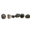 Image 1 : 6 New Polished Labradorite Rings in Silver Settings - all stamped .925 (longest ring is 34 mm)   Tot