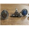 Image 2 : 6 New Polished Labradorite Rings in Silver Settings - all stamped .925 (longest ring is 38 mm)   Tot