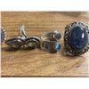 Image 3 : 6 New Polished Labradorite Rings in Silver Settings - all stamped .925 (longest ring is 38 mm)   Tot