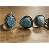 Image 2 : 6 New Blue Chalcedony & Larimar Rings in Silver Settings - all stamped .925 (longest ring is 29 mm) 