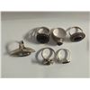 Image 2 : 6 New Polished or Faceted Black Onyx, Hematite & Crystal Rings in Silver Settings - all stamped .925