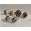 Image 3 : 6 New Poison Compartment Gemstone Rings in Silver Settings - all stamped .925 (longest ring is 31 mm