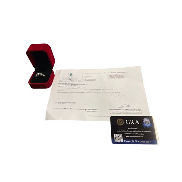 3.60 CT TW GRA CERTIFIED ROUND BRILLIANT CUT MOISSANITE STONES VVS D COLOR WITH THE 5 MOISSANITE STO