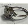 Image 4 : 5.00 CT GRA CERTIFIED ROUND BRILLIANT CUT MOISSANITE STONE VVS D COLOR SET WITH TRILLION CUT CUBIC Z
