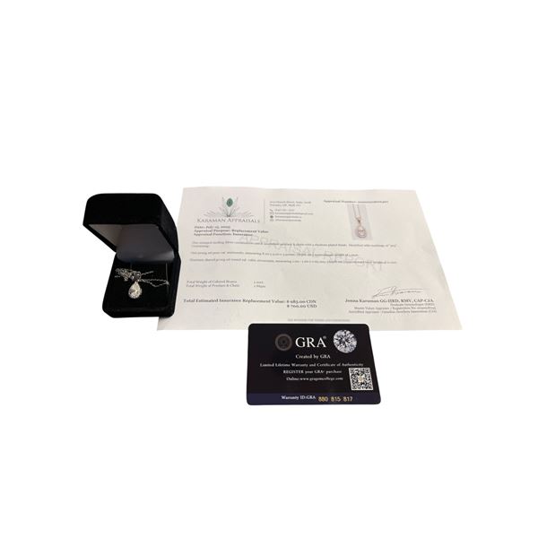 1.00 CT GRA CERTIFIED PEAR CUT MOISSANITE STONE VVS D COLOR WITH 19 ROUND BRILLIANT CUT CUBIC ZIRCON