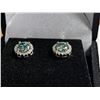 Image 2 : 1.00 CT TW GRA CERTIFIED ROUND BRILLIANT CUT MOISSANITE STONE VVS BLUISH GREEN COLOR WITH 36 ROUND B