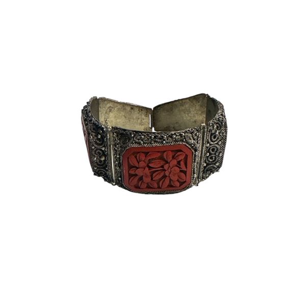 1920s Red Coral Vintage Bracelet Chinese