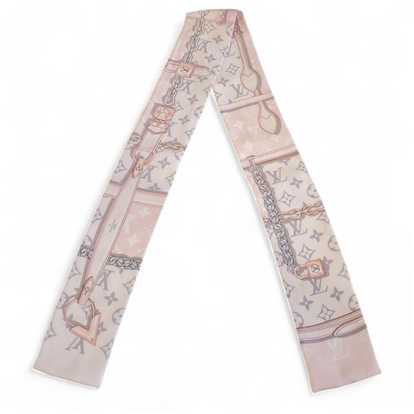 Louis Vuitton Pink Silk Monogram Confidential Bandeau Scarf - with Receipt (bought at Renfrew, Dec. 