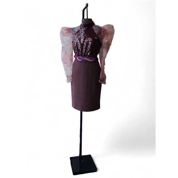 Professional Store Black Mannequin Torso Women's Stand, Adjustable Height - includes Outfit & Clothe