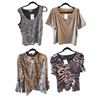 Image 1 : Vintage group of 4 Women's Designer Tops & Blouses, Size L/XL - includes Banana Republic Gold Top, e