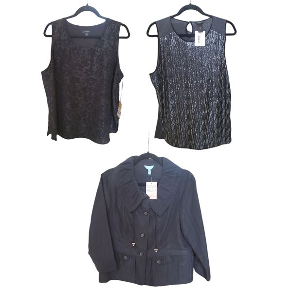 Vintage group of 6 Women's Tank Tops & Blouses, Size L/XL - includes Halogen, Denver Hayes & More. T