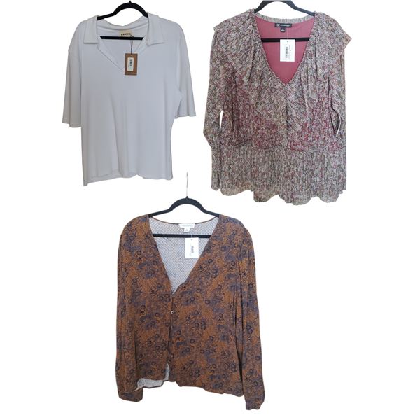 Vintage group of 5 Women's Tops, Size L/2X - includes Franc, INC & More. Total R.V. $163