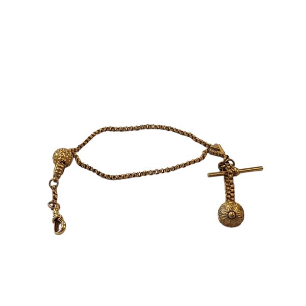 Vintage Victorian Style Gold Filled Pocket Watch Chain - R.V. $129