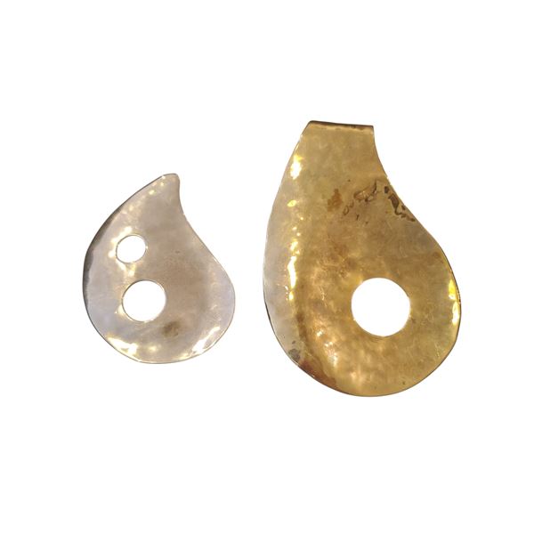 Vintage Group of 2 Modernist Hammered Brooch & Pendant - R.V. $117