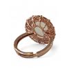 Image 2 : Vintage Rose Gold Zirconia Cabochon Halo Ring - Adjustable Size